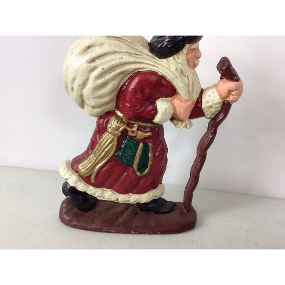 Vintage Cast Iron Christmas Door Stopper Santa Claus - Picture 4 of 8
